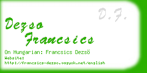 dezso francsics business card